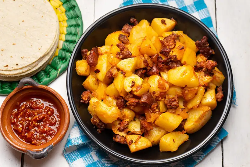 papas con chorizo receta