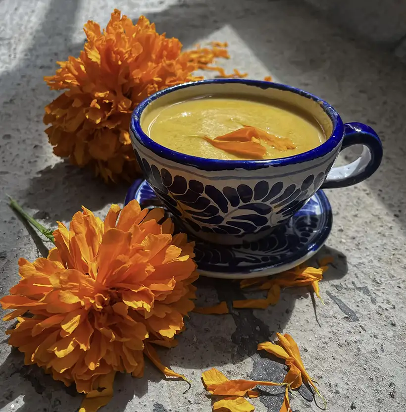 atole-de-cempasuchil-y-mandarina estilo jalisco receta